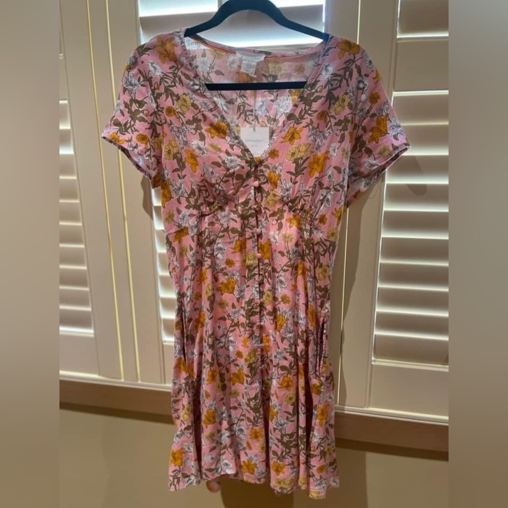 Cynthia Rowley Size 10 linen print dress NWT